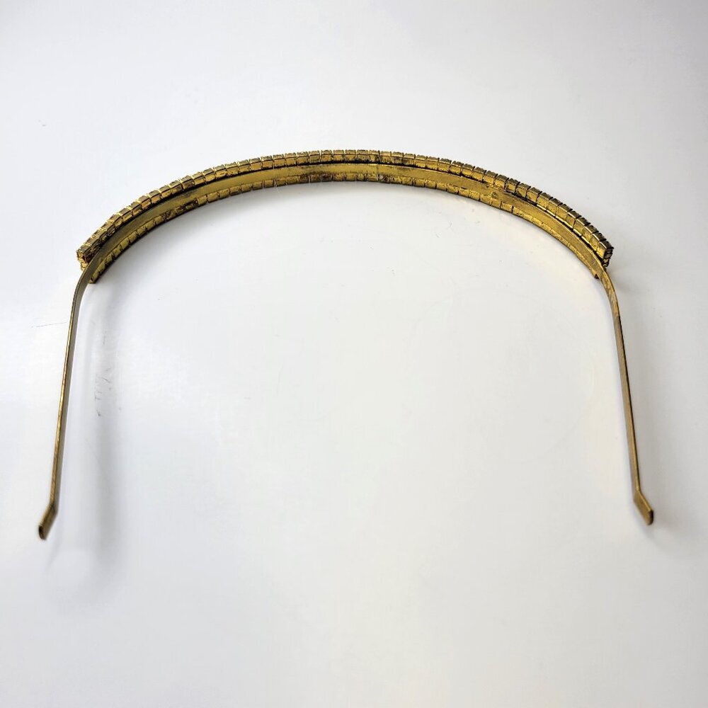 Gold Metal Simple Rhinestone Head Band - Picture 7 of 10